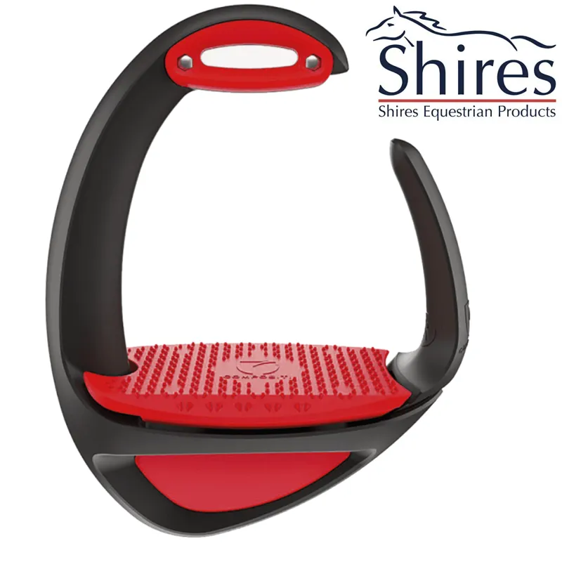 Shires Compositi Ellipse Stirrups - Comfort + - Black and Red 